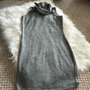 Rebel Sugar Gray Turtleneck Cowl Neck Sleeveless Sweater Dress